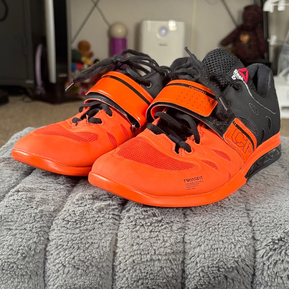 Reebok Crossfit Lifter 2.0 Mens Weight Lifting Black Orange M40704 Size 8